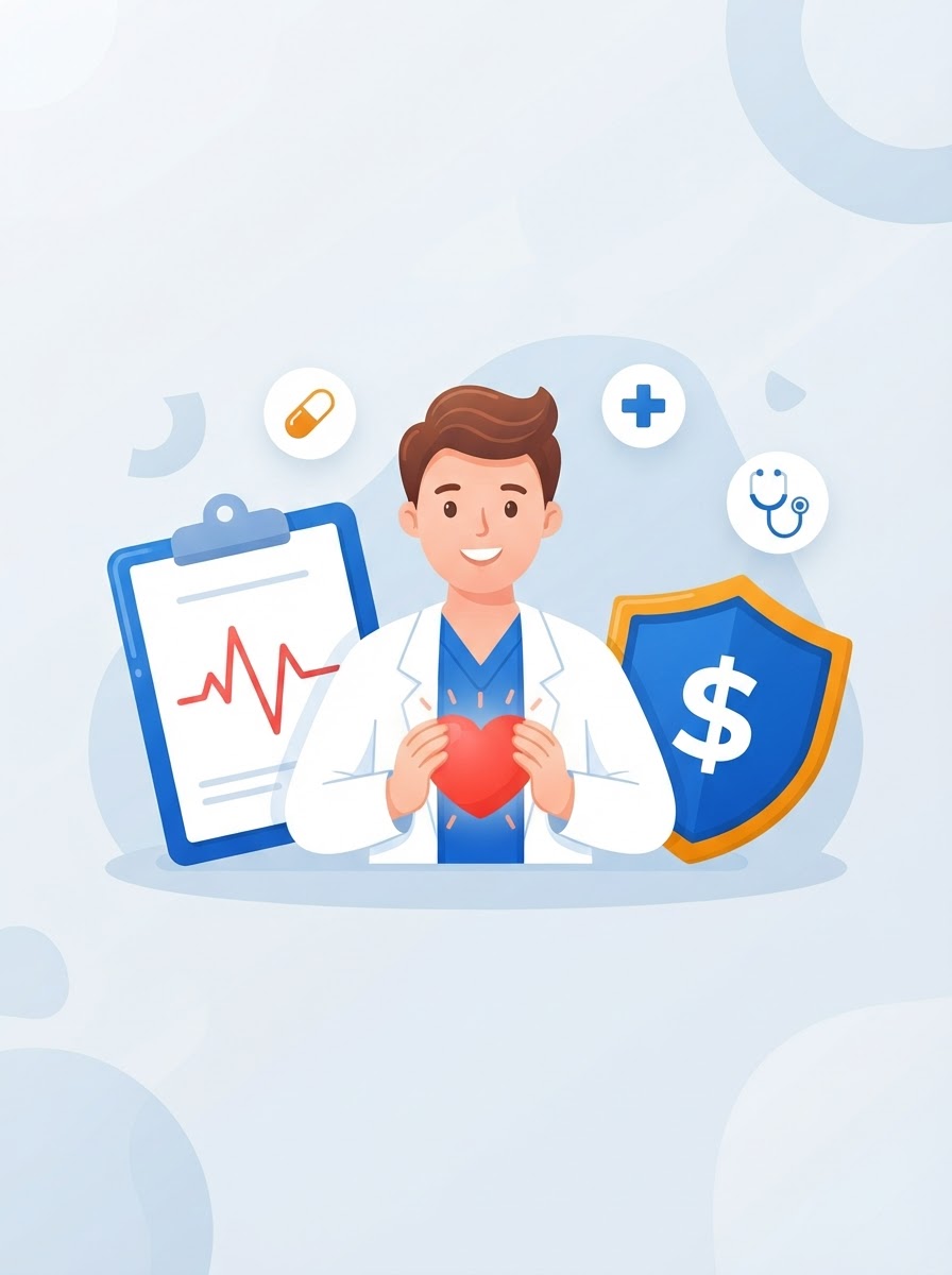 Employee health insurance illustration